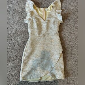 Cream/white and gold boutique mini dress
